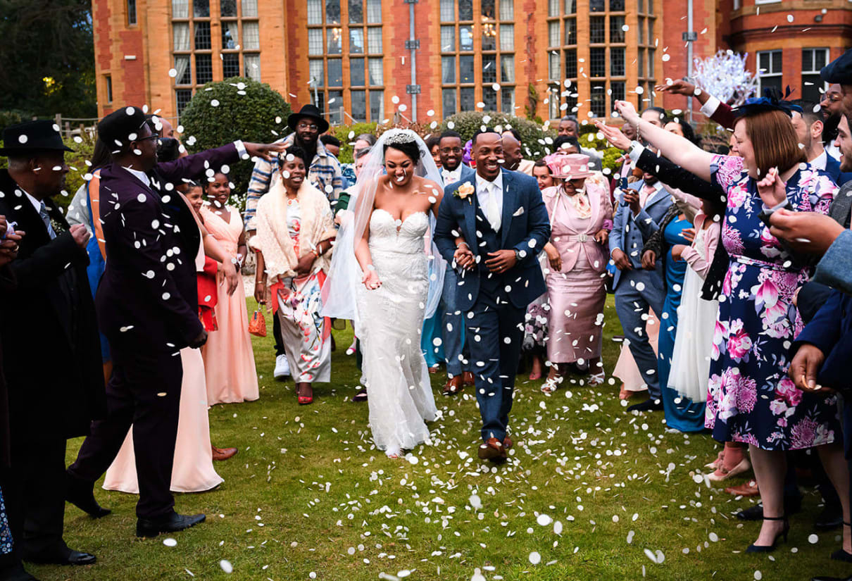 Wedding confetti outside